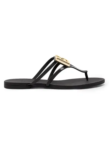 Dolce & Gabbana Women's Logo Jelly Sandals - Nero Oro - Size 10 | Thumbnail 1 Dolce & Gabbana Women's Logo Jelly Sandals - Nero Oro - Size 10 | Thumbnail 1