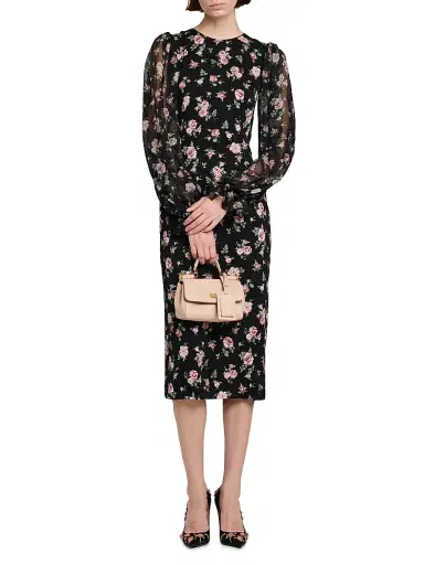 Dolce & Gabbana Women's Floral Silk-Blend Midi-Dress | Thumbnail 2