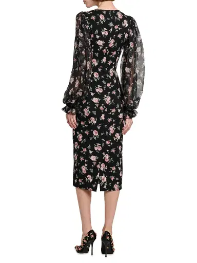 Dolce & Gabbana Women's Floral Silk-Blend Midi-Dress | Thumbnail 5