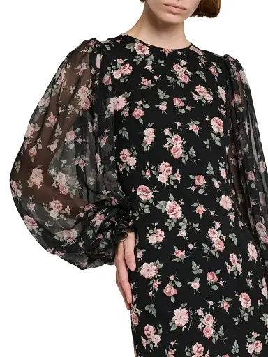 Dolce & Gabbana Women's Floral Silk-Blend Midi-Dress | Thumbnail 6