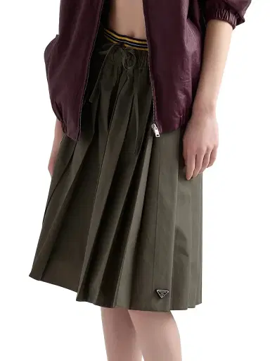 Prada Women's Pleated Poplin Skirt - Green - Size 6 | Thumbnail 2 Prada Women's Pleated Poplin Skirt - Green - Size 6 | Thumbnail 2