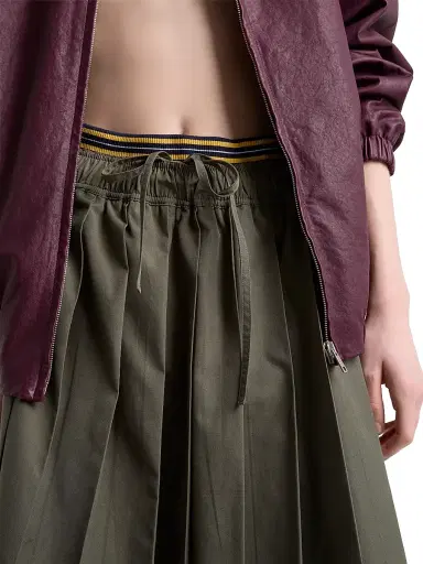 Prada Women's Pleated Poplin Skirt - Green - Size 6 | Thumbnail 4 Prada Women's Pleated Poplin Skirt - Green - Size 6 | Thumbnail 4