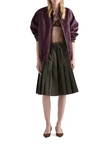 Prada Women's Pleated Poplin Skirt - Green - Size 6 | Thumbnail 5 Prada Women's Pleated Poplin Skirt - Green - Size 6 | Thumbnail 5
