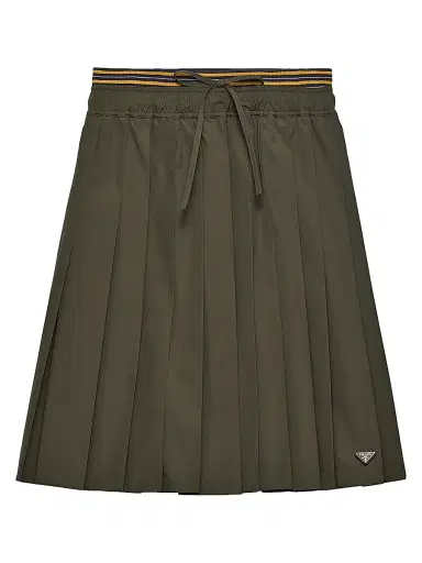 Prada Women's Pleated Poplin Skirt - Green - Size 6 | Thumbnail 1 Prada Women's Pleated Poplin Skirt - Green - Size 6 | Thumbnail 1