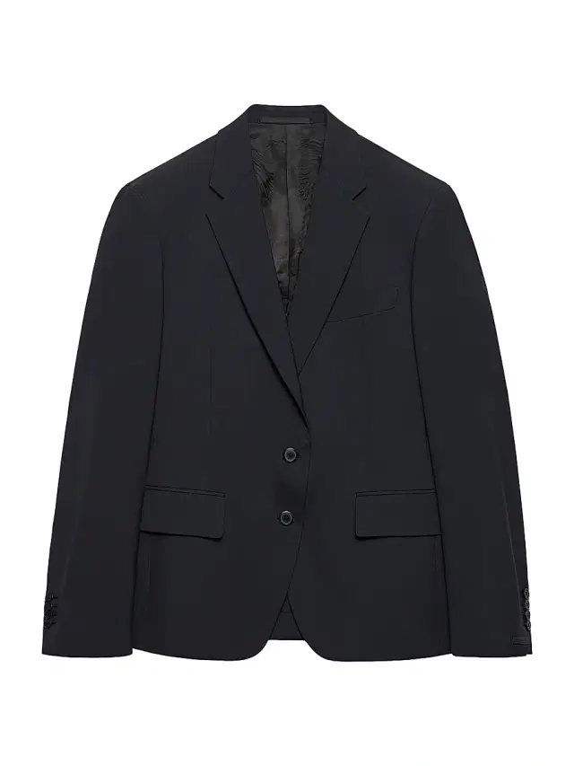 Women's Single-Breasted Wool Jacket - Dark Blue