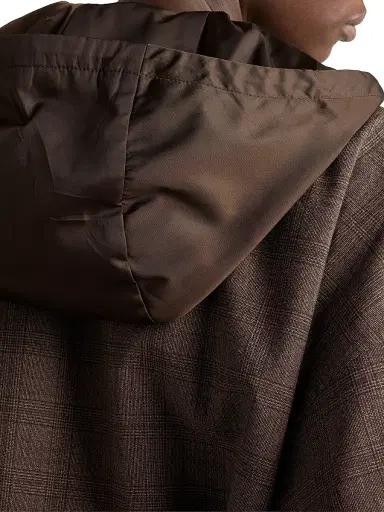 Prada Women's Prince of Wales Checked Wool Jacket - Brown - Size 6 | Thumbnail 4
