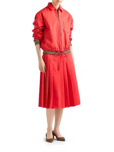 Prada Women's Gabardine Blouson Jacket - Red - Size 4 | Thumbnail 5 Prada Women's Gabardine Blouson Jacket - Red - Size 4 | Thumbnail 5