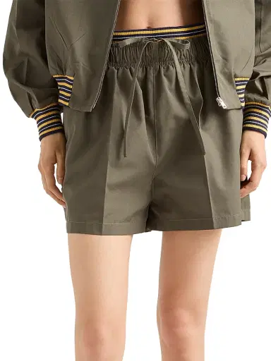 Prada Women's Poplin Shorts - Green - Size 10 | Thumbnail 2