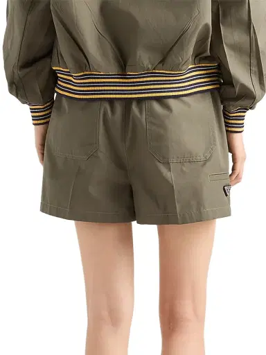 Prada Women's Poplin Shorts - Green - Size 10 | Thumbnail 3