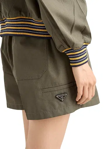 Prada Women's Poplin Shorts - Green - Size 10 | Thumbnail 4
