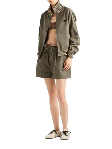 Prada Women's Poplin Shorts - Green - Size 10 | Thumbnail 6