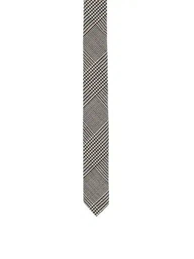 Balmain Men's Cravite Houndstooth Wool-Blend Fine Tie - Black White | Thumbnail 3 Balmain Men's Cravite Houndstooth Wool-Blend Fine Tie - Black White | Thumbnail 3