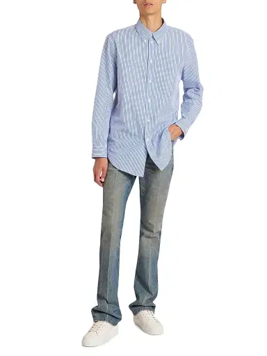 Balmain Men's Slim-Fit Straight-Leg Jeans - Bleu Jean Delave | Thumbnail 2