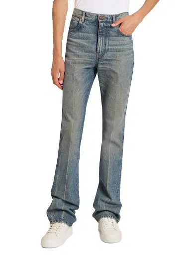 Balmain Men's Slim-Fit Straight-Leg Jeans - Bleu Jean Delave | Thumbnail 3