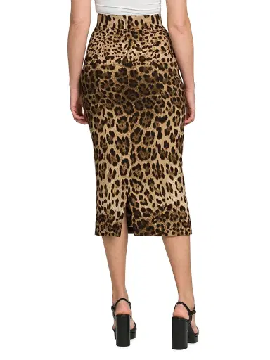 Dolce & Gabbana Women's Leopard-Print Wool Midi-Skirt - Leo New - Size 12 | Thumbnail 5
