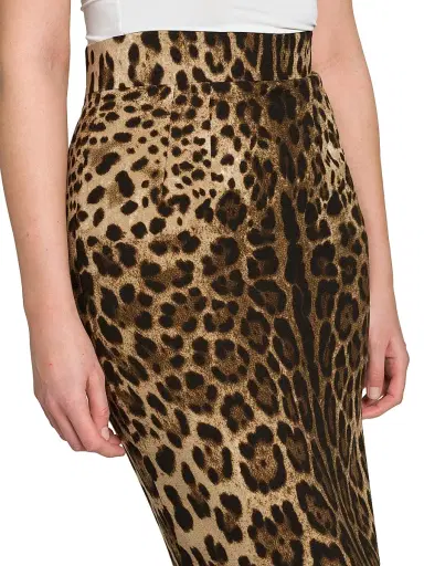 Dolce & Gabbana Women's Leopard-Print Wool Midi-Skirt - Leo New - Size 12 | Thumbnail 6