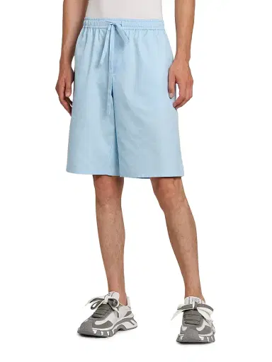 Dolce & Gabbana Men's Micro-Logo Cotton Drawstring Shorts - Dg Piccolo Azzurro - Size 40 | Thumbnail 4