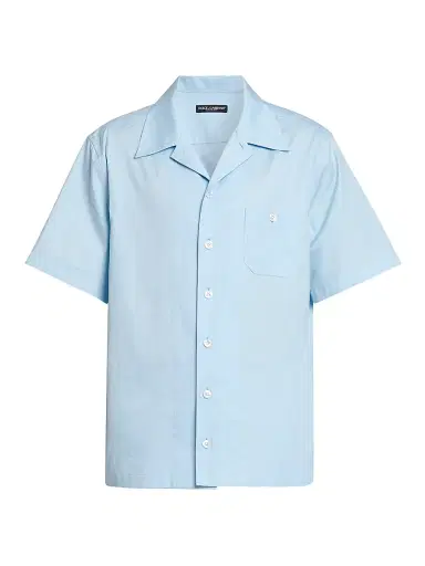 Dolce & Gabbana Men's Micro-Logo Cotton Poplin Short-Sleeve Shirt - Dg Piccolo Azzurro - Size 17.5 | Thumbnail 1 Dolce & Gabbana Men's Micro-Logo Cotton Poplin Short-Sleeve Shirt - Dg Piccolo Azzurro - Size 17.5 | Thumbnail 1