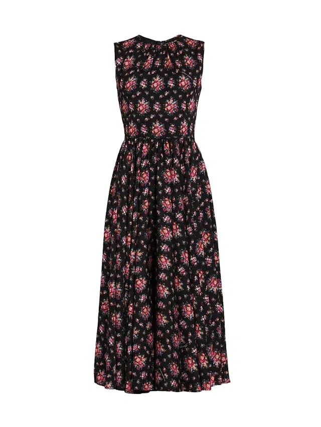 Dolce & Gabbana Women's Floral Silk-Blend Midi-Dress - Mazzolini Fiori Fner