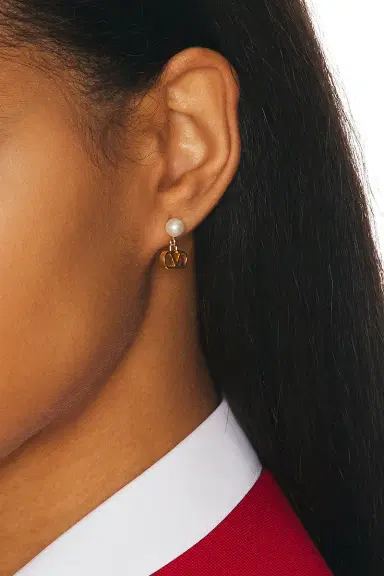 Valentino Garavani VLogo Signature Pearl Earrings | Thumbnail 2