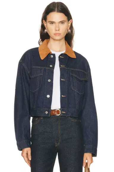 SLVRLAKE Kira Curve Sleeve Trucker Jacket | Thumbnail 1 SLVRLAKE Kira Curve Sleeve Trucker Jacket | Thumbnail 1