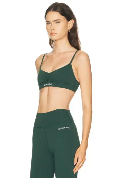 Sporty & Rich Serif Logo Mini Sports Bra | Thumbnail 2