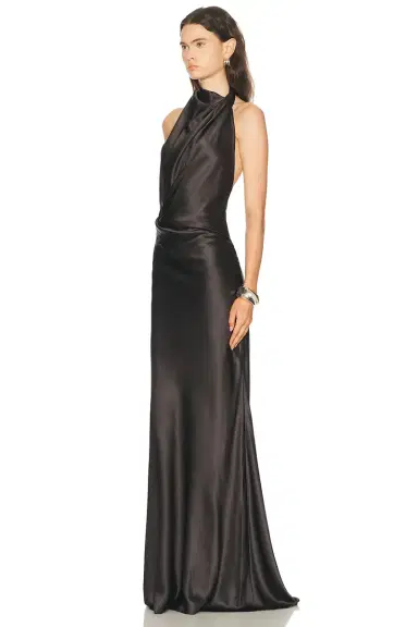 THE SEI Halter Drape Bias Gown | Thumbnail 3