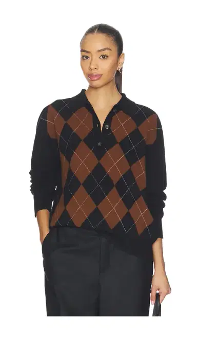 RÓHE Compact Knitted Check Polo | Thumbnail 1