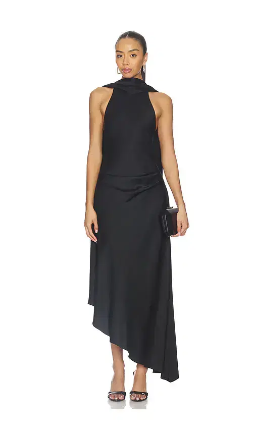 SIMKHAI Monica Satin Midi Dress