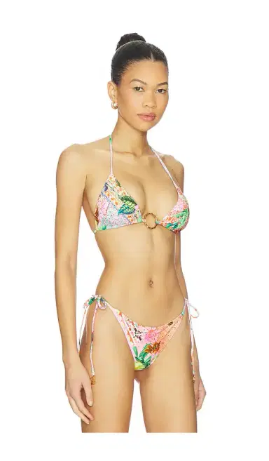 Luli Fama Ring Seamless Crystallized Bikini Top | Thumbnail 2