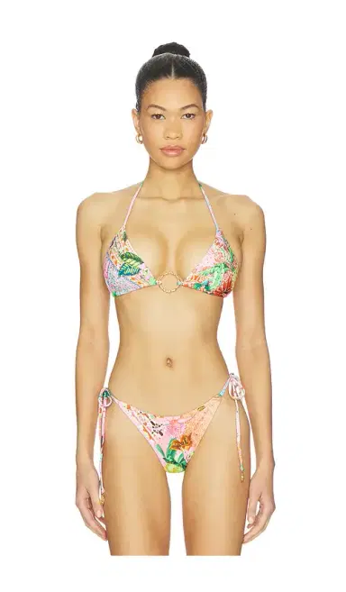Luli Fama Ring Seamless Crystallized Bikini Top | Thumbnail 1