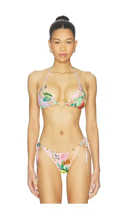 Luli Fama Ring Seamless Crystallized Bikini Top