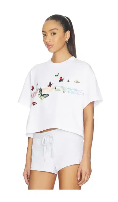 Casablanca Butterfly Boxy Cropped T-shirt | Thumbnail 2