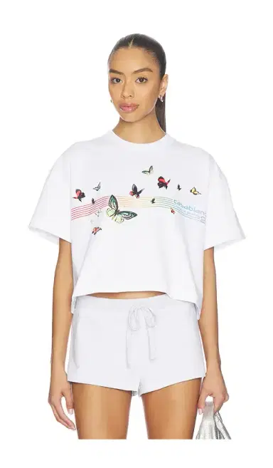 Casablanca Butterfly Boxy Cropped T-shirt | Thumbnail 1