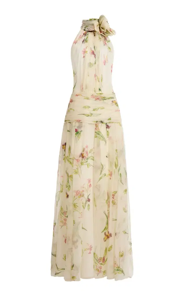 Zuhair Murad Organza Draped Silk Maxi Dress
