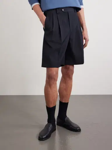 Auralee Wide-Leg Pleated Wool-Gabardine Shorts - Men | Thumbnail 3 Auralee Wide-Leg Pleated Wool-Gabardine Shorts - Men | Thumbnail 3