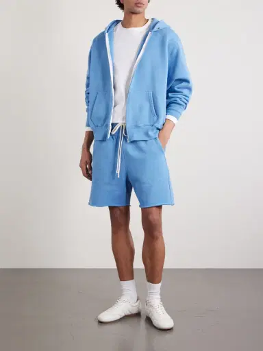 Les Tien Straight-Leg Heavyweight Structured-Fleece Cotton-Jersey Drawstring Shorts - Men | Thumbnail 2