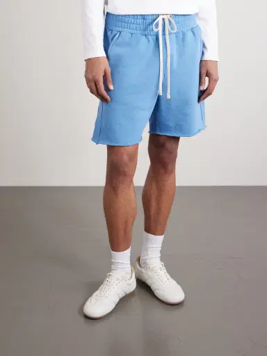 Les Tien Straight-Leg Heavyweight Structured-Fleece Cotton-Jersey Drawstring Shorts - Men | Thumbnail 3