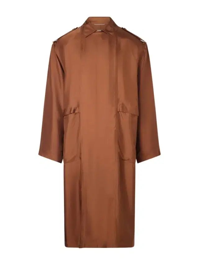 Double-Breasted Silk Trench Coat - Men