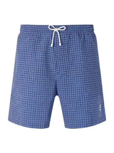 Brunello Cucinelli Straight-Leg Mid-Length Logo-Embroidered Printed Swim Shorts - Men | Thumbnail 1