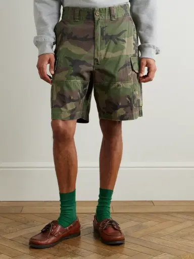 Polo Ralph Lauren Wide-Leg Camouflage-Print Cotton-Twill Shorts - Men | Thumbnail 3