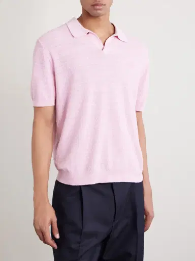 Polo Ralph Lauren Cotton and Linen-Blend Piqué Polo Shirt - Men | Thumbnail 3