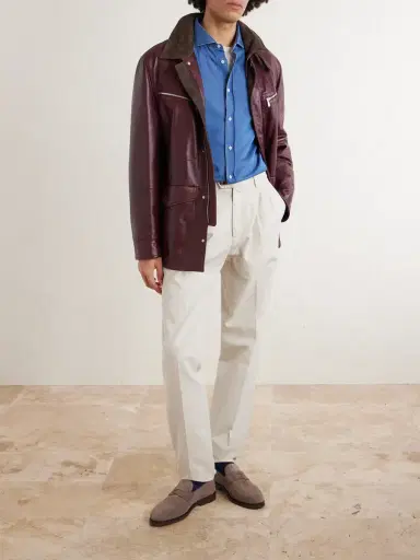 Brunello Cucinelli Cutaway-Collar Linen Shirt - Men | Thumbnail 2