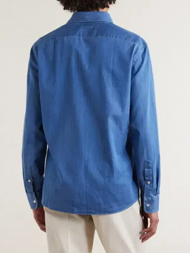 Brunello Cucinelli Cutaway-Collar Linen Shirt - Men | Thumbnail 4