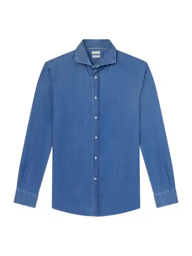 Brunello Cucinelli Cutaway-Collar Linen Shirt - Men | Thumbnail 1