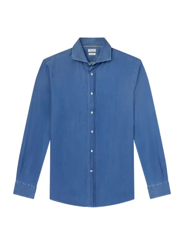 Brunello Cucinelli Cutaway-Collar Linen Shirt - Men