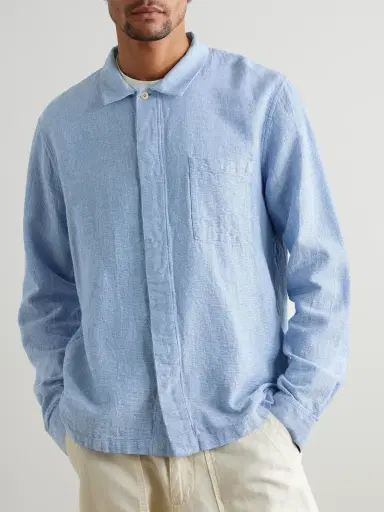 Folk Patch Cotton-Seersucker Shirt - Men | Thumbnail 3