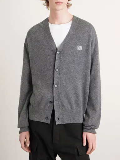 Loewe Logo-Embroidered Wool-Blend Cardigan - Men | Thumbnail 3