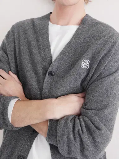 Loewe Logo-Embroidered Wool-Blend Cardigan - Men | Thumbnail 5