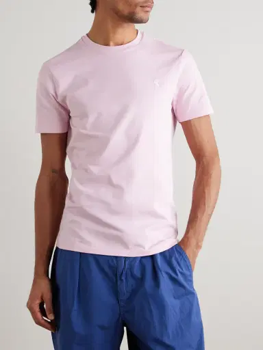 Polo Ralph Lauren Slim-Fit Logo-Embroidered Cotton-Jersey T-Shirt - Men | Thumbnail 3 Polo Ralph Lauren Slim-Fit Logo-Embroidered Cotton-Jersey T-Shirt - Men | Thumbnail 3